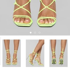 Neon strappy sandals